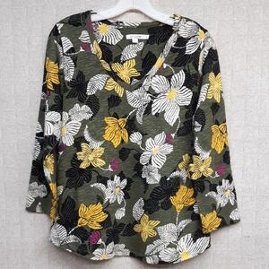 Chico's Multicolor Floral V-Neck Top